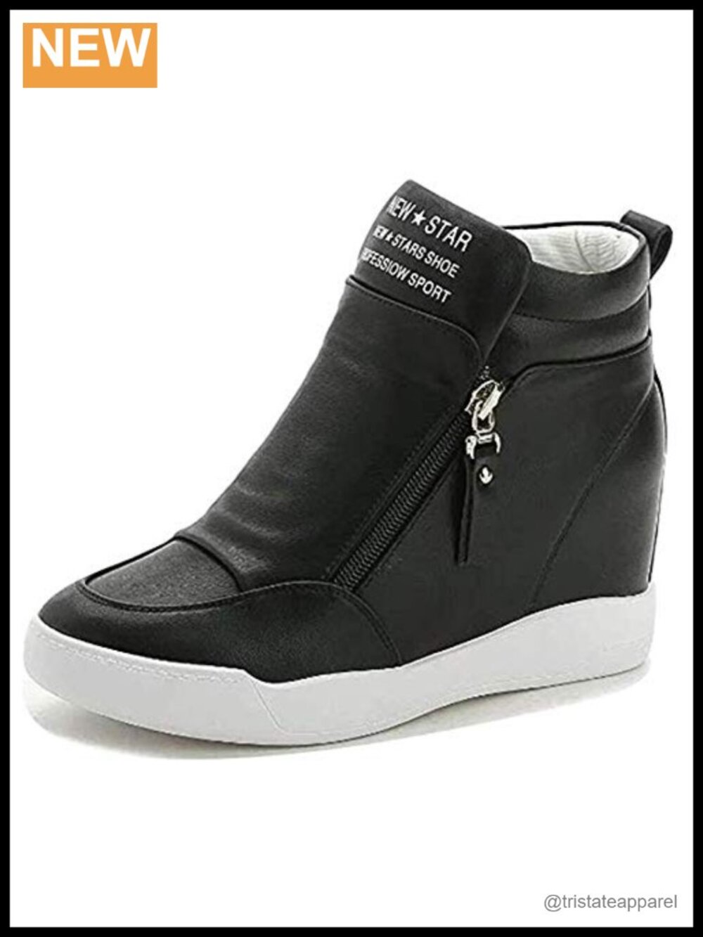 Women's Platform Hidden Wedge Sneakers High-Top Fashion Casual Tennis Shoes